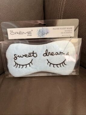 The Crème Shop Light Blue Plush 'Sweet Dreams' Sleep Mask